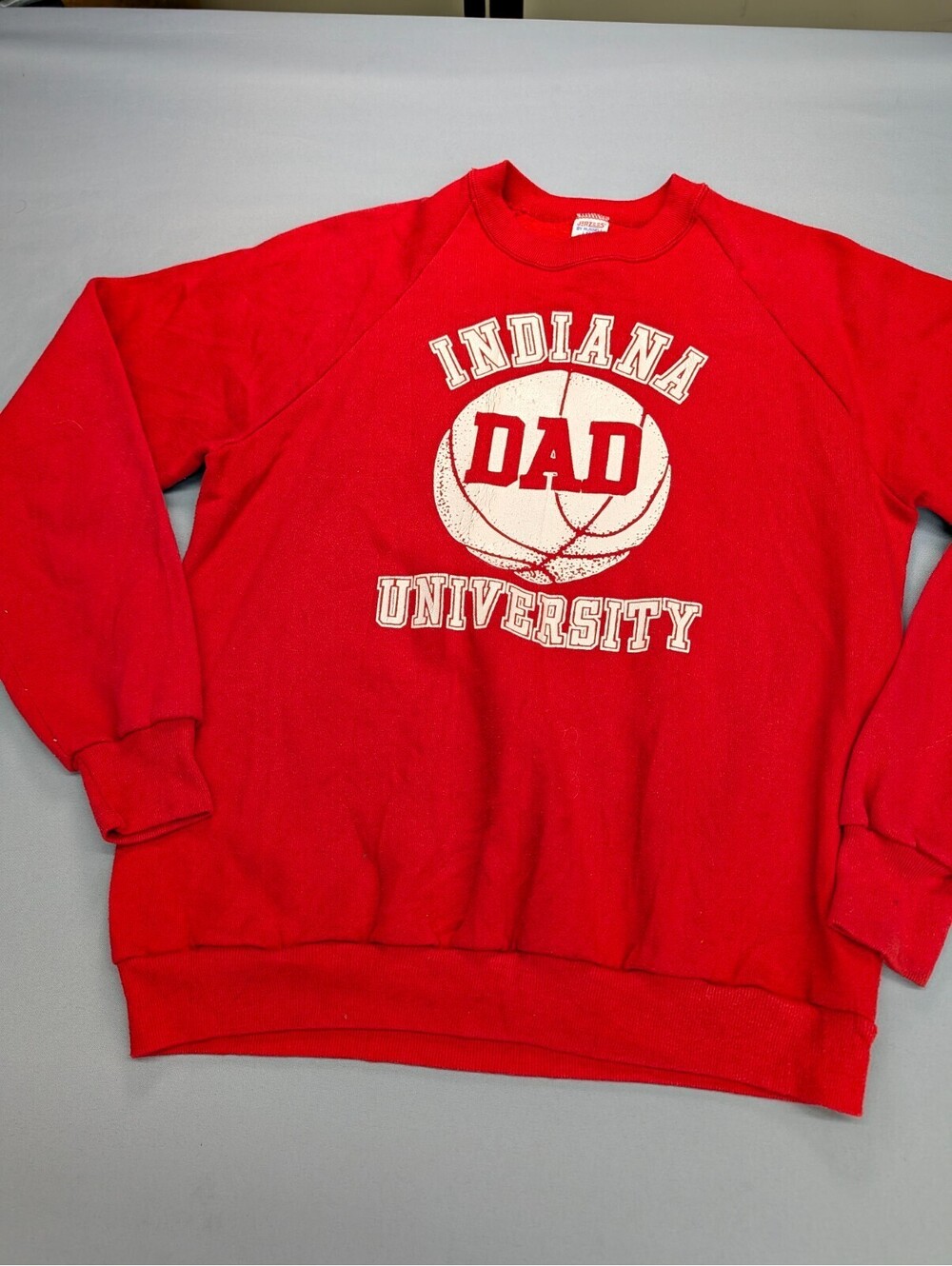 Indiana University Dad Vintage Sweatshirt Large Red Jerzees